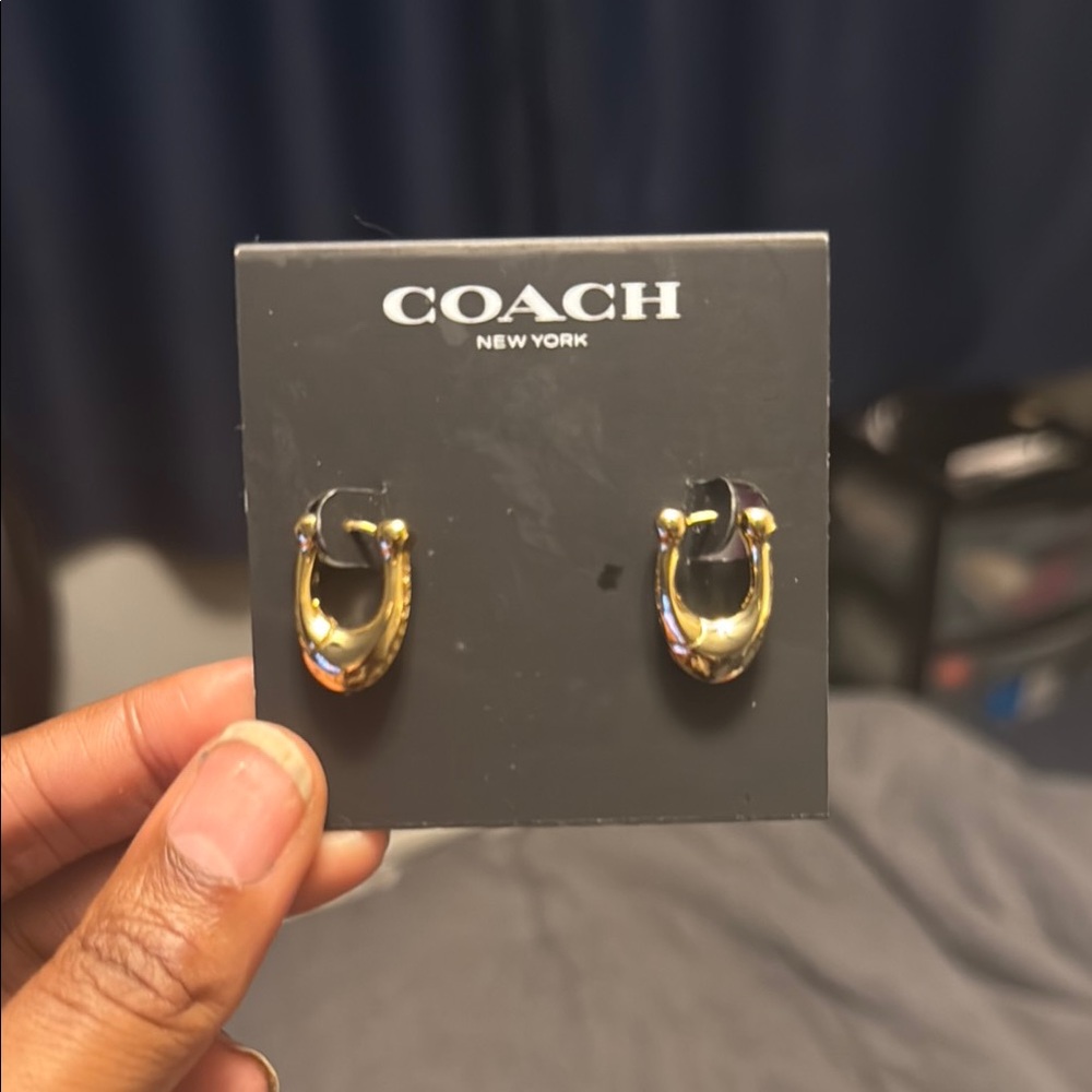 Coach Gold-Tone Hoop Earrings